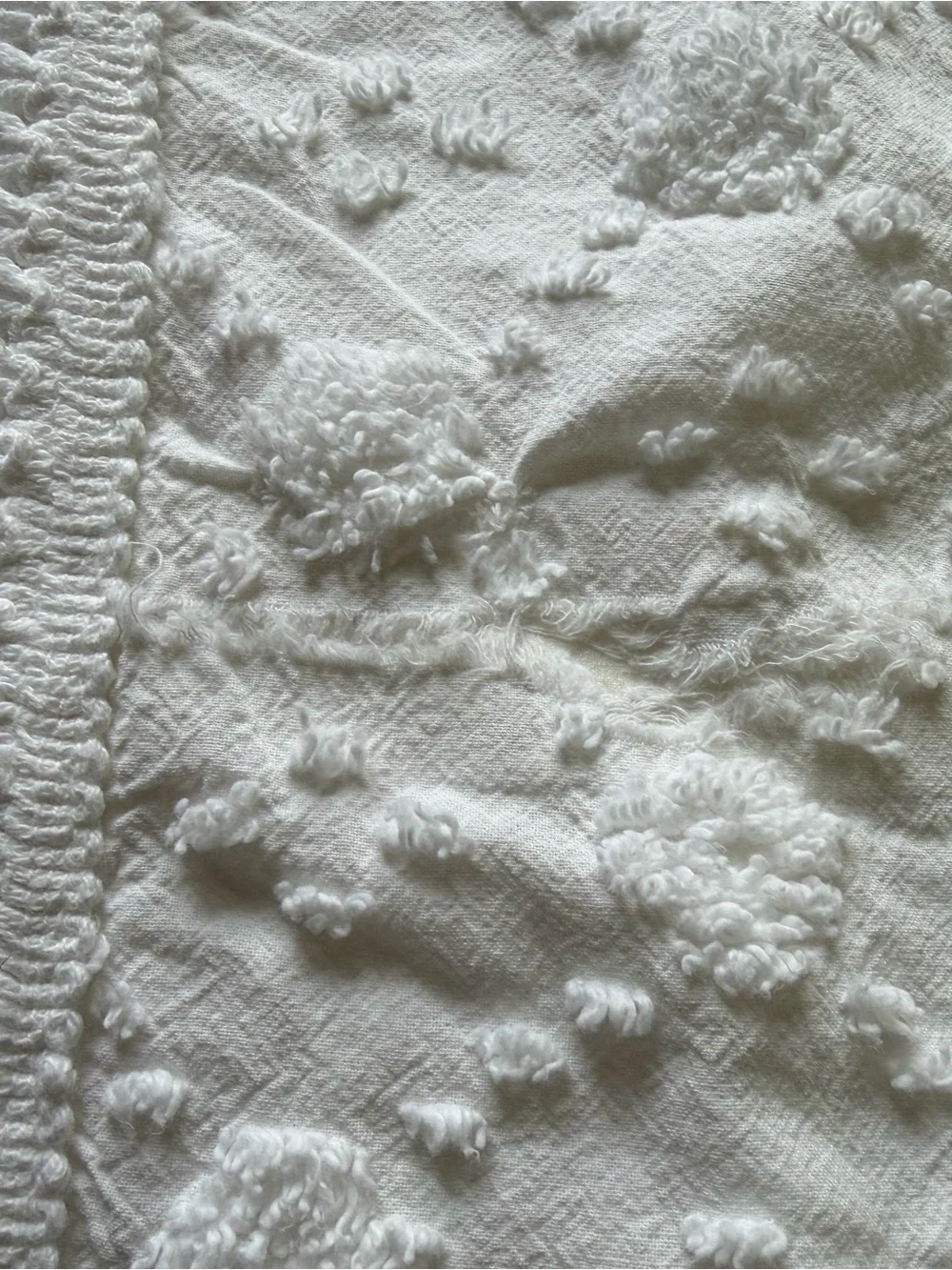 Vintage White King Chenille Bedspread
